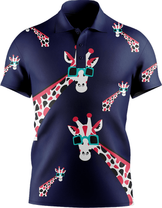 Gigi Giraffe Men's Short Sleeve Polo - fungear.com.au
