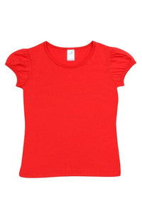 Girls Short Puff Sleeve Tee - kustomteamwear.com