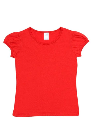 Girls Short Puff Sleeve Tee - kustomteamwear.com