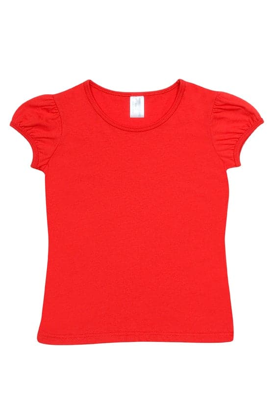 Girls Short Puff Sleeve Tee - kustomteamwear.com