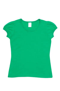 Girls Short Puff Sleeve Tee - kustomteamwear.com