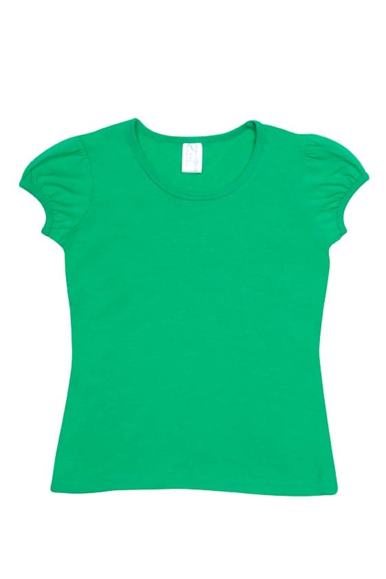 Girls Short Puff Sleeve Tee - kustomteamwear.com