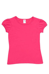 Girls Short Puff Sleeve Tee - kustomteamwear.com