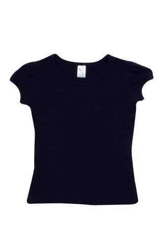 Girls Short Puff Sleeve Tee - kustomteamwear.com