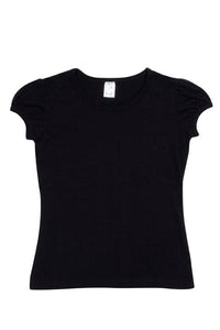 Girls Short Puff Sleeve Tee - kustomteamwear.com