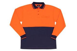Hi Vis Long Sleeve Polo - kustomteamwear.com