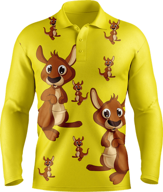 Kanga Back Men's Polo. Long or Short Sleeve - fungear.com.au