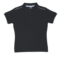 Ladies 100% Cotton Pique Knit With Piping - kustomteamwear.com