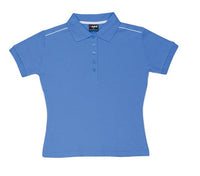 Ladies 100% Cotton Pique Knit With Piping - kustomteamwear.com