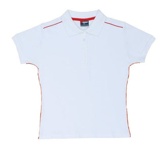 Ladies 100% Cotton Pique Knit With Piping - kustomteamwear.com
