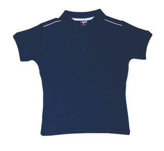 Ladies 100% Cotton Pique Knit With Piping - kustomteamwear.com