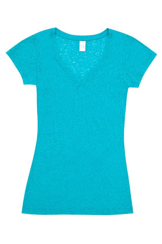 Ladies Burnout V-neck T-shirt - kustomteamwear.com
