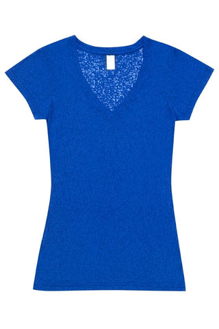 Ladies Burnout V-neck T-shirt - kustomteamwear.com