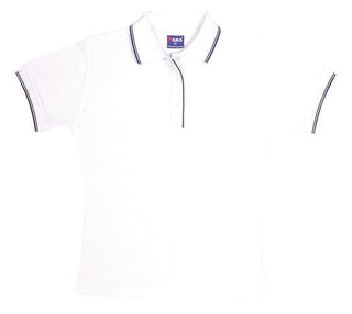 Ladies Double Stripe Trim Collar Polo - kustomteamwear.com