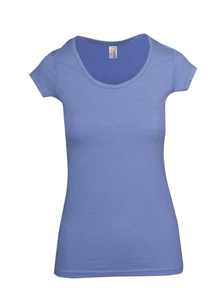 Ladies Marl Scoop Neck T-shirt - kustomteamwear.com