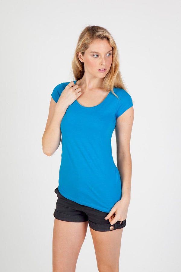 Ladies Marl Scoop Neck T-shirt - kustomteamwear.com
