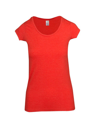Ladies Marl Scoop Neck T-shirt - kustomteamwear.com