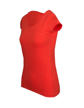 Ladies Marl Scoop Neck T-shirt - kustomteamwear.com