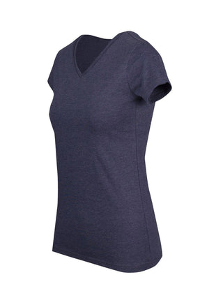 Ladies Marl V-neck T-shirt - kustomteamwear.com