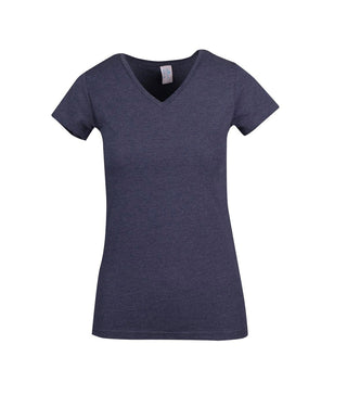 Ladies Marl V-neck T-shirt - kustomteamwear.com