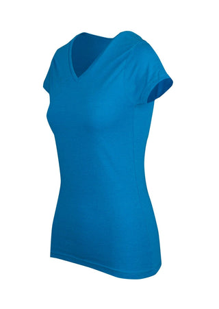 Ladies Marl V-neck T-shirt - kustomteamwear.com