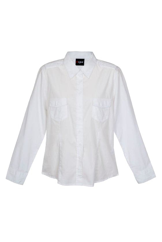 Ladies Military Long Sleeve Shirt - kustomteamwear.com