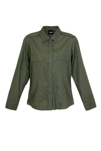 Ladies Military Long Sleeve Shirt - kustomteamwear.com