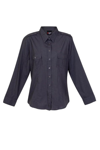 Ladies Military Long Sleeve Shirt - kustomteamwear.com