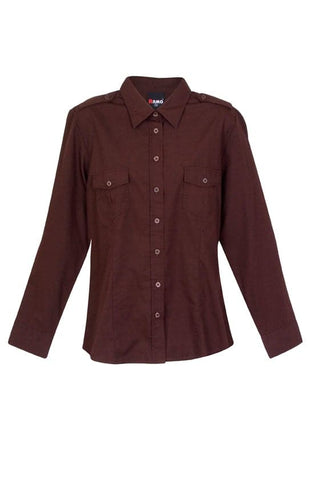 Ladies Military Long Sleeve Shirt - kustomteamwear.com