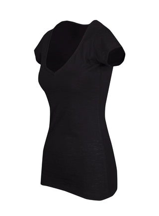 Ladies Raw Cotton Wave V Neck Tees - kustomteamwear.com