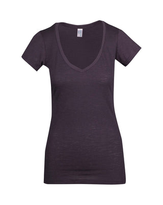 Ladies Raw Cotton Wave V Neck Tees - kustomteamwear.com