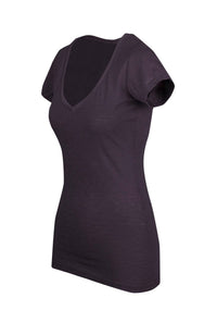 Ladies Raw Cotton Wave V Neck Tees - kustomteamwear.com