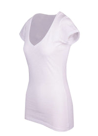 Ladies Raw Cotton Wave V Neck Tees - kustomteamwear.com