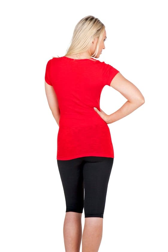 Ladies Raw Cotton Wave V Neck Tees - kustomteamwear.com