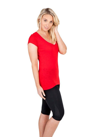 Ladies Raw Cotton Wave V Neck Tees - kustomteamwear.com