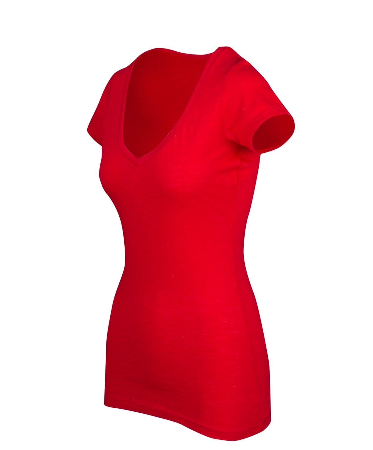 Ladies Raw Cotton Wave V Neck Tees - kustomteamwear.com