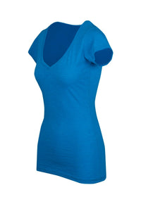 Ladies Raw Cotton Wave V Neck Tees - kustomteamwear.com