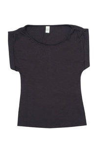 Ladies Wide and Distressed Rib Neck Tee - kustomteamwear.com