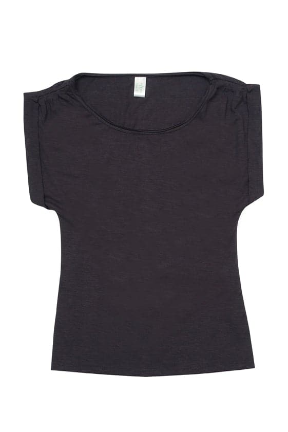 Ladies Wide and Distressed Rib Neck Tee - kustomteamwear.com