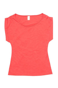 Ladies Wide and Distressed Rib Neck Tee - kustomteamwear.com