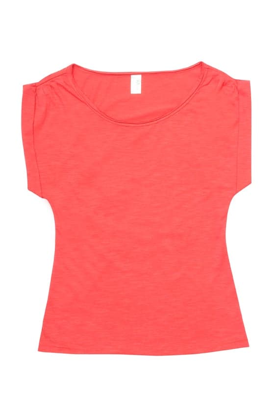 Ladies Wide and Distressed Rib Neck Tee - kustomteamwear.com