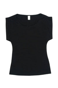 Ladies Wide and Distressed Rib Neck Tee - kustomteamwear.com