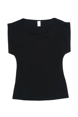 Ladies Wide and Distressed Rib Neck Tee - kustomteamwear.com