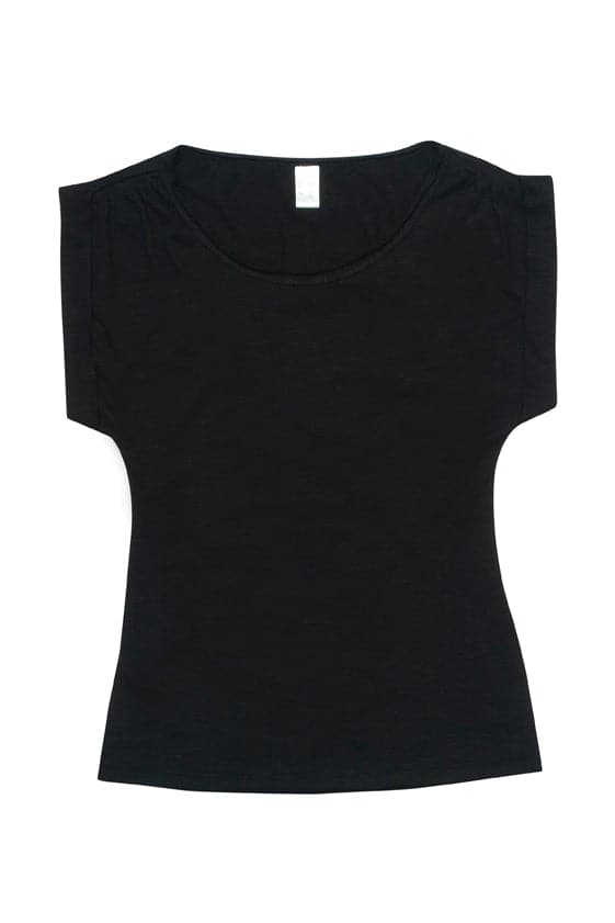 Ladies Wide and Distressed Rib Neck Tee - kustomteamwear.com