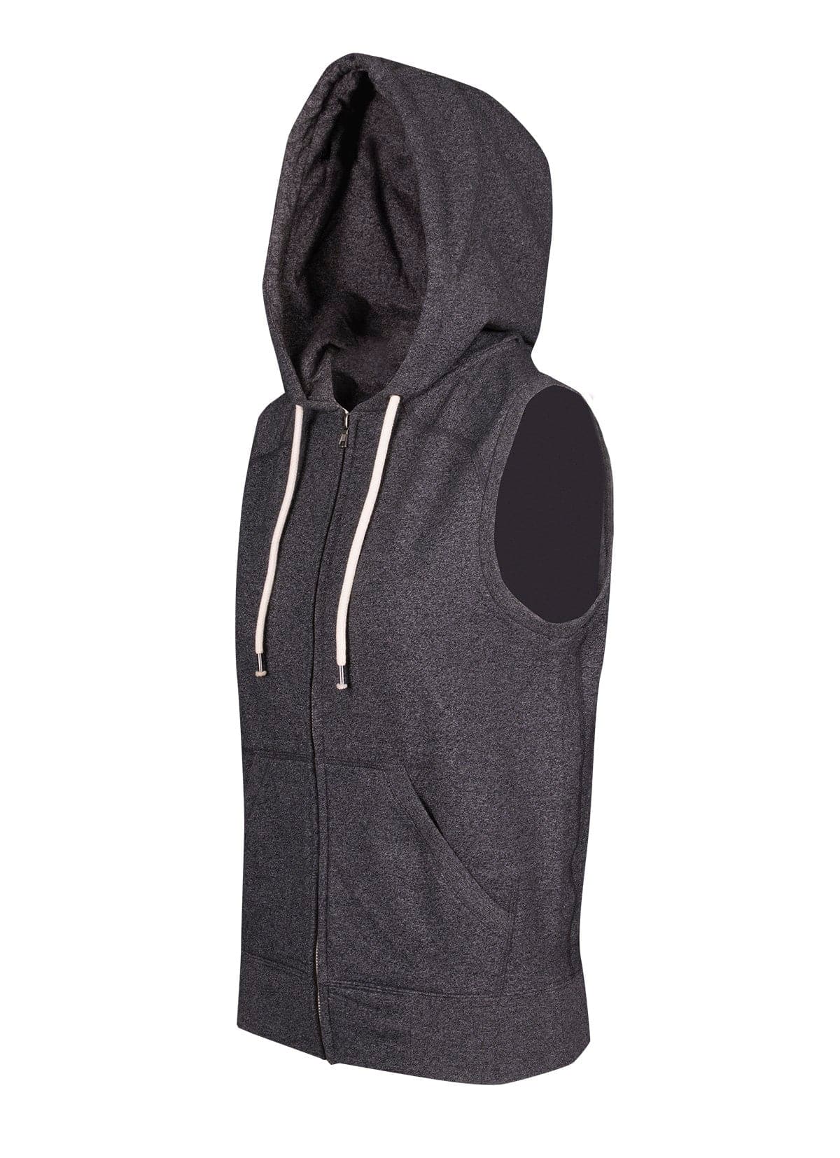 Ladies/Junior Heather SLEEVELESS ZIP Hoodies - Greatness Range - kustomteamwear.com