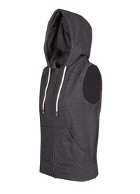 Ladies/Junior Heather SLEEVELESS ZIP Hoodies - Greatness Range - kustomteamwear.com