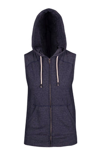 Ladies/Junior Heather SLEEVELESS ZIP Hoodies - Greatness Range - kustomteamwear.com
