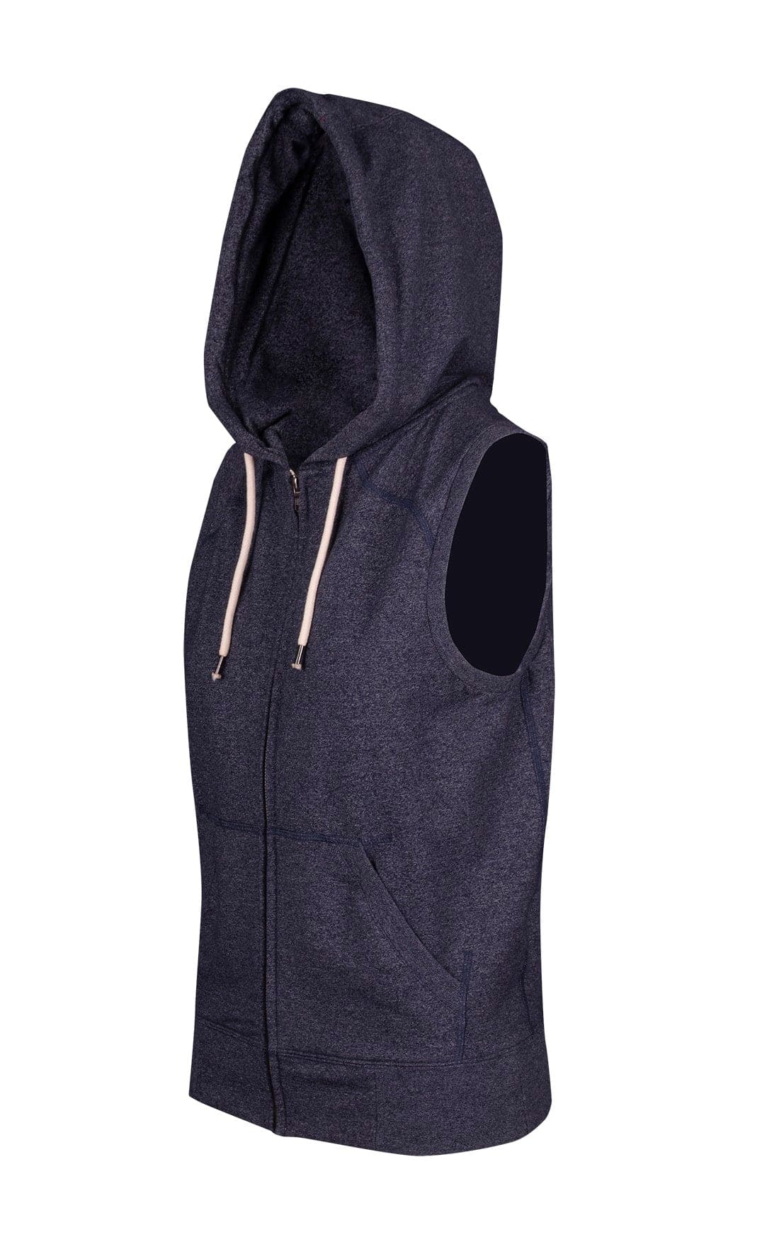 Ladies/Junior Heather SLEEVELESS ZIP Hoodies - Greatness Range - kustomteamwear.com