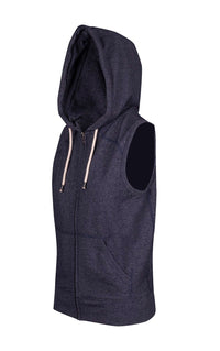 Ladies/Junior Heather SLEEVELESS ZIP Hoodies - Greatness Range - kustomteamwear.com