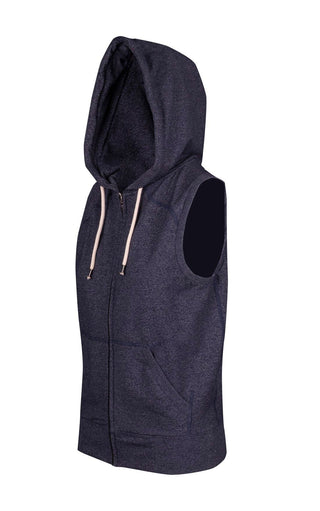 Ladies/Junior Heather SLEEVELESS ZIP Hoodies - Greatness Range - kustomteamwear.com